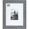 11x14 Matted To 5x7 Wide Flat Profile With White Mat Wall Frame, Grey
