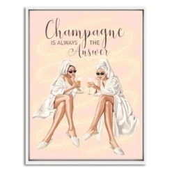 12X16 Framed Champagne Is The Answer Canvas Wall Art