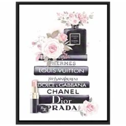 12X16 Framed Glam Books Canvas Wall Art