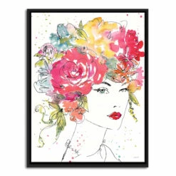 12X16 Framed Glam Lady Canvas Wall Art