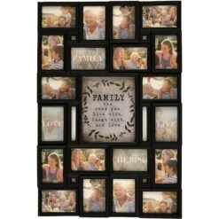 20-Opening Black Shadow Box Family Art Collage, 35x23