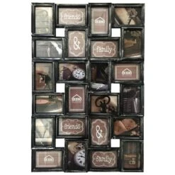 24-Opening Silver Antique Collage, 35x23