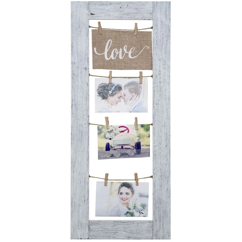 3-Clip Burlap Love Banner Photo Collage, 11x27 1 3-Clip Burlap Love Banner Photo Collage, 11x27