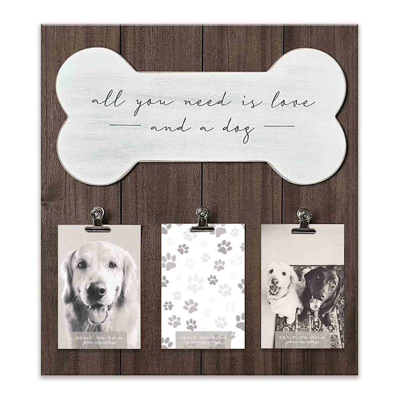 3-Clip Gray All You Need Is Love & A Dog Collage, 15.5x 17.2 3 3-Clip Gray All You Need Is Love & A Dog Collage, 15.5x 17.2 - Image 3