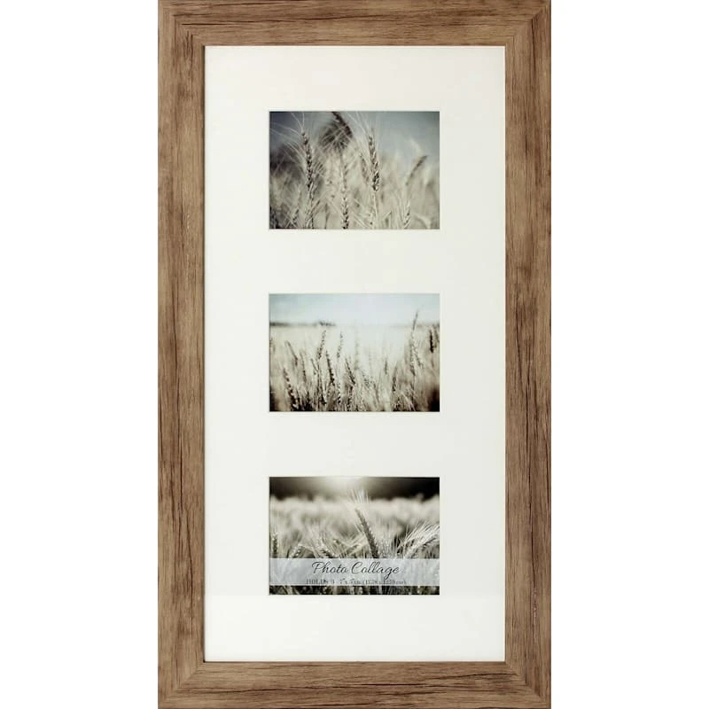 3-Photo Frame & Matted Driftwood, 12x24 1 3-Photo Frame & Matted Driftwood, 12x24