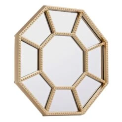 3-Piece Gold Octagon Mirror Set, 10" -Modern Decor Shop 3 piece gold octagon mirror set 10 2