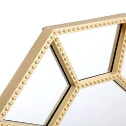 3-Piece Gold Octagon Mirror Set, 10" -Modern Decor Shop 3 piece gold octagon mirror set 10 3