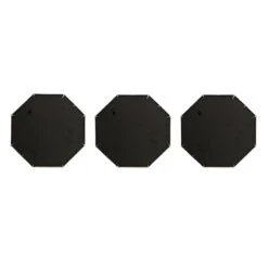 3-Piece Gold Octagon Mirror Set, 10" -Modern Decor Shop 3 piece gold octagon mirror set 10 5