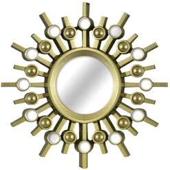 3-Piece Gold Ornate Wall Mirror Set, 10" 7 3-Piece Gold Ornate Wall Mirror Set, 10" -Modern Decor Shop 3 piece gold ornate wall mirror set 10 3