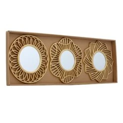3-Piece Gold Wall Mirror Set -Modern Decor Shop 3 piece gold wall mirror set 9