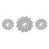 3-Piece Grey Floral Accent Wall Mirror Set