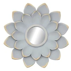 3-Piece Grey Floral Accent Wall Mirror Set -Modern Decor Shop 3 piece grey floral accent wall mirror set 4