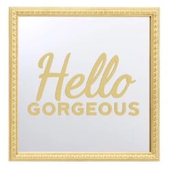3-Piece Hello Gorgeous Gold Framed Wall Mirror Set, 10" -Modern Decor Shop 3 piece hello gorgeous gold framed wall mirror set 10 3
