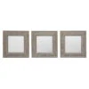 3-Piece Light Grey Square Wall Mirror Set, 10"