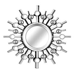 3-Piece Ornate Silver Wall Mirror Set, 10" -Modern Decor Shop 3 piece ornate silver wall mirror set 10 3