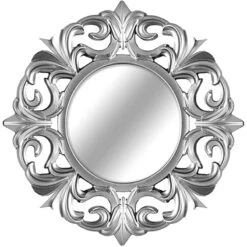 3-Piece Ornate Silver Wall Mirror Set, 10" -Modern Decor Shop 3 piece ornate silver wall mirror set 10 4