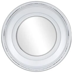 3-Piece Whitewashed Round Wall Mirror Set, 10" -Modern Decor Shop 3 piece whitewashed round wall mirror set 10 4