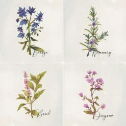 4-Piece Floral Canvas Wall Art Set, 10"