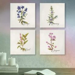 4-Piece Floral Canvas Wall Art Set, 10" -Modern Decor Shop 4 piece floral canvas wall art set 10 8
