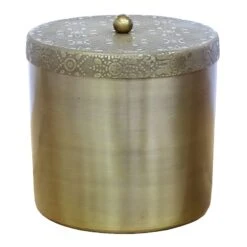 4.5In Gold Iron Box With Lid