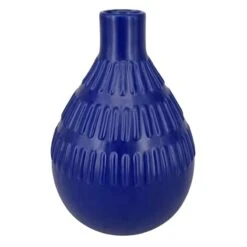 5X8 Blue Bevel Ceramic Vase