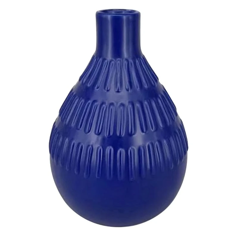 5X8 Blue Bevel Ceramic Vase 1 5X8 Blue Bevel Ceramic Vase