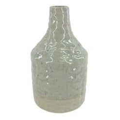 8.25in White And Blue Speckeled Vase