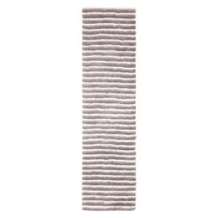 (A368) Microfiber Silver Striped High-Low Runner, 2x7