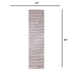 (A368) Microfiber Silver Striped High-Low Runner, 2x7 5 (A368) Microfiber Silver Striped High-Low Runner, 2x7 -Modern Decor Shop a368 microfiber silver striped high low runner 2x7 3