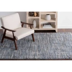 (A410) Hachure Blue Woven Runner, 2x6 -Modern Decor Shop a410 hachure blue woven runner 2x6 7
