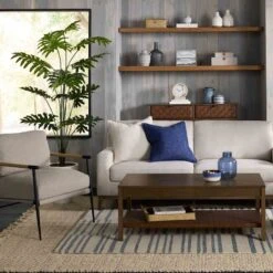 (A507) Ty Pennington Owens Blue & White Broken Stripe Area Rug, 5x7 -Modern Decor Shop a507 ty pennington owens blue white broken stripe area rug 5x7 3