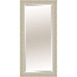 Antique White Solid Wood Floor Mirror, 30x66