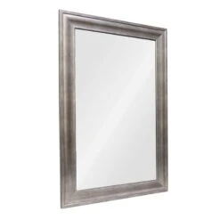 Antiqued Silver Barb Framed Wall Mirror, 24x36