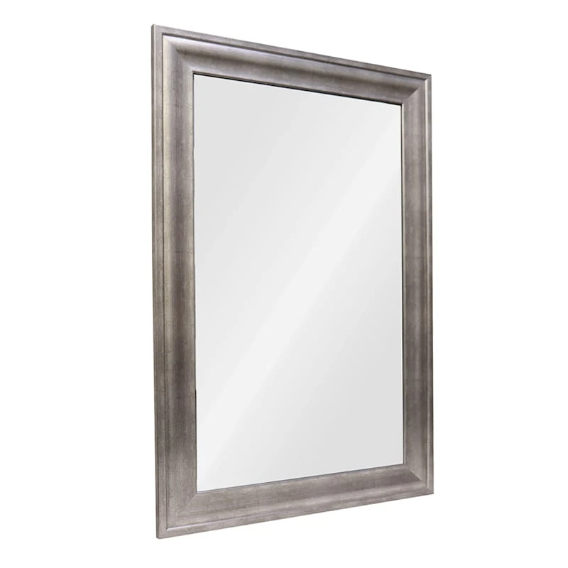 Antiqued Silver Barb Framed Wall Mirror, 24x36 1 Antiqued Silver Barb Framed Wall Mirror, 24x36
