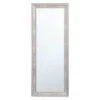 Antiqued Silver Barb Framed Wall Mirror, 24x58