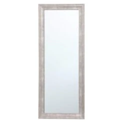 Antiqued Silver Barb Framed Wall Mirror, 24x58