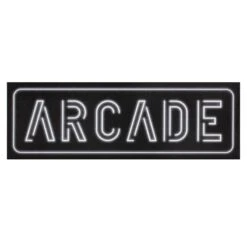 Arcade Matte Black Gloss Embellished Wall Sign, 24x8