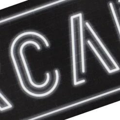 Arcade Matte Black Gloss Embellished Wall Sign, 24x8 -Modern Decor Shop arcade matte black gloss embellished wall sign 24x8 6