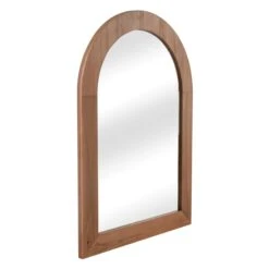 Arched Wood Grain Wall Mirror, 24x34