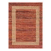 (B314) Henning Hand Woven Cotton Blend Red Chindi Area Rug, 5x7