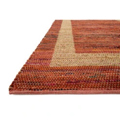 (B314) Henning Hand Woven Cotton Blend Red Chindi Area Rug, 5x7 -Modern Decor Shop b314 henning hand woven cotton blend red chindi area rug 5x7 4
