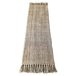 (B485) Honeybloom Jute Fringe Runner, 2x6