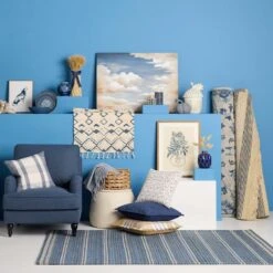 (B497) Honeybloom Hazel Natural & Navy Striped Hand Woven Jute Area Rug, 5x7 -Modern Decor Shop b497 honeybloom hazel natural navy striped hand woven jute area rug 5x7 3