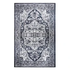 (B542) Caprice Vintage Navy Blue Area Rug, 7x10