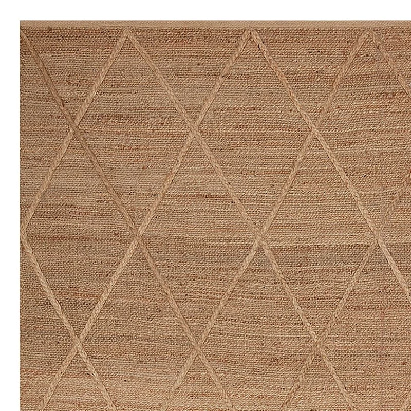 (B661) Goldie Jute Diamond Design Accent Rug, 3x5 2 (B661) Goldie Jute Diamond Design Accent Rug, 3x5 - Image 2