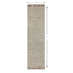 (B685) Tracey Boyd Natural Dunne Fringe Runner, 2x7 -Modern Decor Shop b685 tracey boyd natural dunne fringe runner 2x7 5