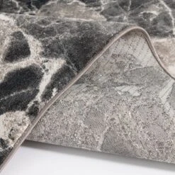 (B700) Adore Alaya Black & White Marbled Area Rug, 5x7 -Modern Decor Shop b700 adore alaya black white marbled area rug 5x7 6