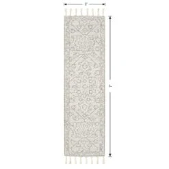 (B719) Elsa Cream Flatweave Fringe Runner, 2x7 -Modern Decor Shop b719 elsa cream flatweave fringe runner 2x7 6
