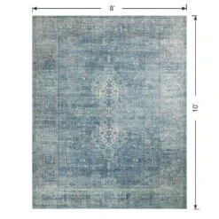 (B721) Alana Blue Medallion Area Rug, 8x10 -Modern Decor Shop b721 alana blue medallion area rug 8x10 6