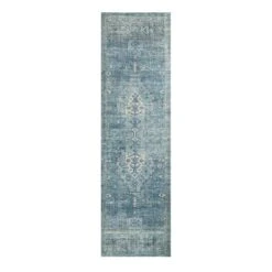 (B721) Found & Fable Alana Blue Medallion Runner, 2x7